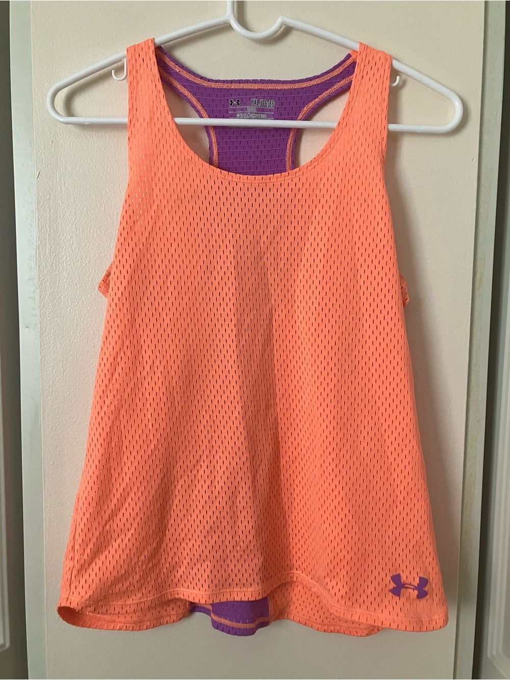 Under Armour Coral Mesh Tank with Purple Accent